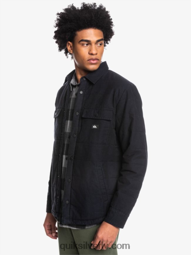 vīriešiem Quiksilver sliedes audekla mājas darbu jaka melns 88064R1568