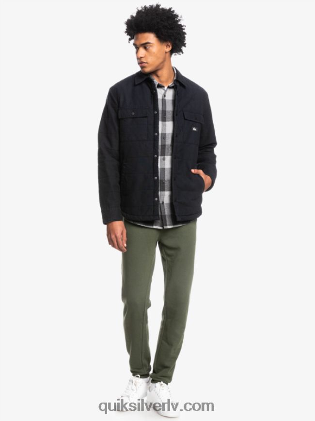 vīriešiem Quiksilver sliedes audekla mājas darbu jaka melns 88064R1568