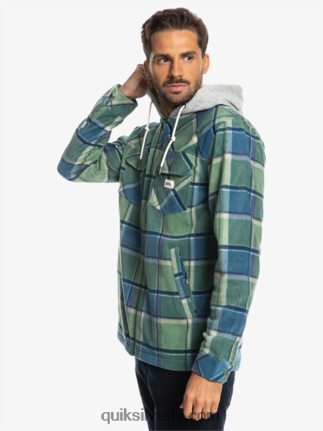 vīriešiem Quiksilver super uzbriest vilnas jaka ar kapuci ar rāvējslēdzēju Provansas zilā flaneļa pleds 88064R1473