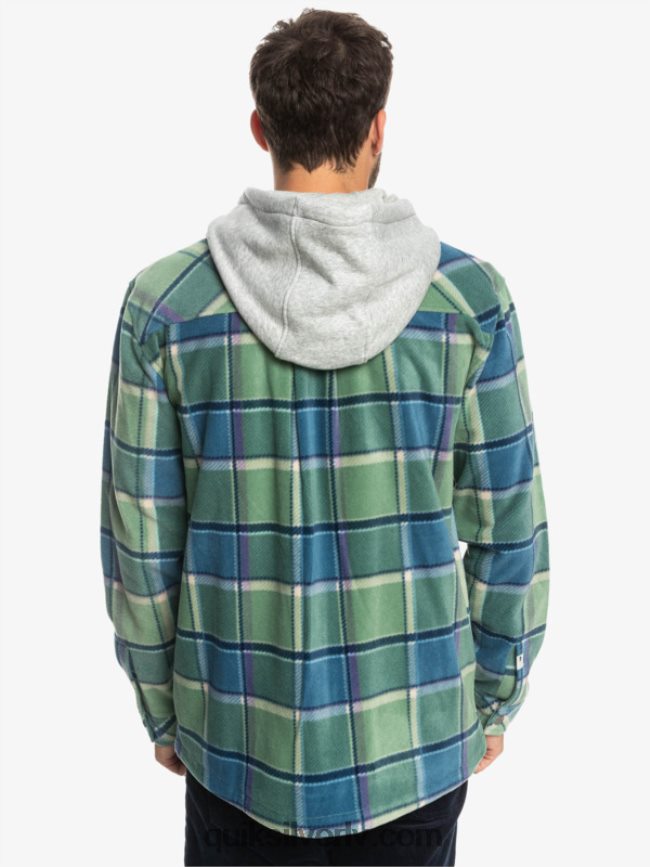 vīriešiem Quiksilver super uzbriest vilnas jaka ar kapuci ar rāvējslēdzēju Provansas zilā flaneļa pleds 88064R1473