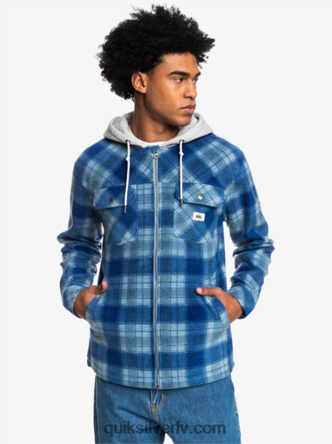 vīriešiem Quiksilver super uzbriest vilnas jaka ar kapuci ar rāvējslēdzēju sodalīta zils super pleds 88064R1475