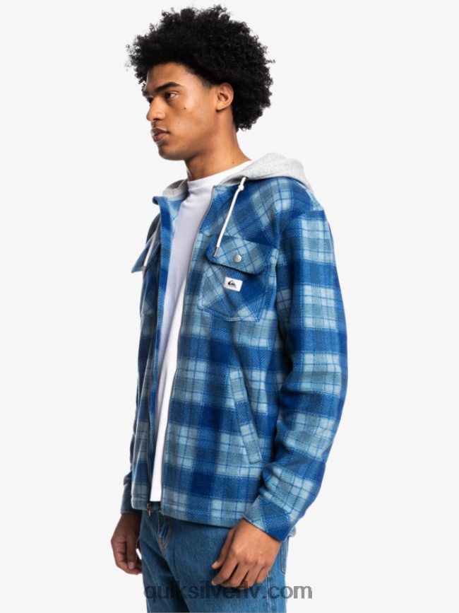 vīriešiem Quiksilver super uzbriest vilnas jaka ar kapuci ar rāvējslēdzēju sodalīta zils super pleds 88064R1475
