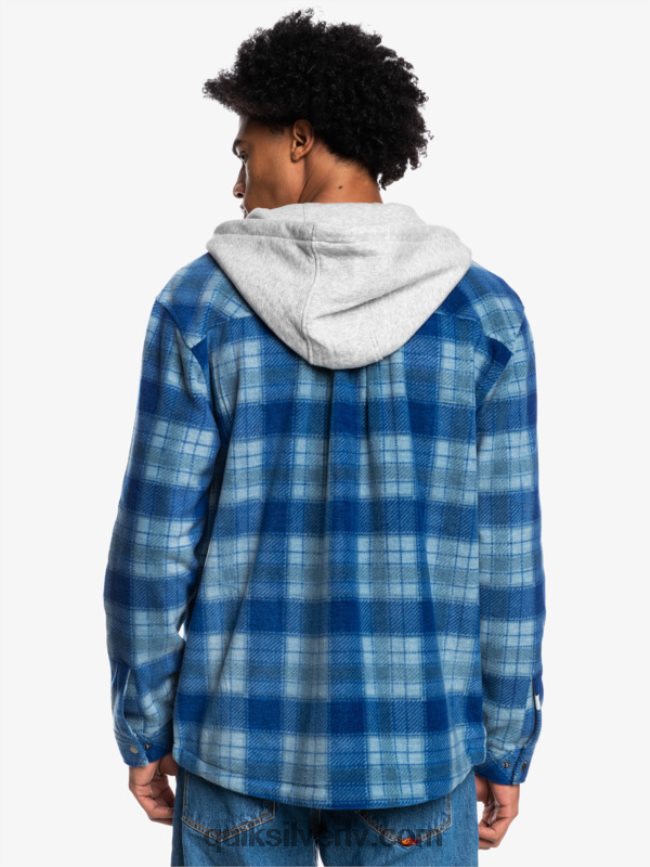 vīriešiem Quiksilver super uzbriest vilnas jaka ar kapuci ar rāvējslēdzēju sodalīta zils super pleds 88064R1475