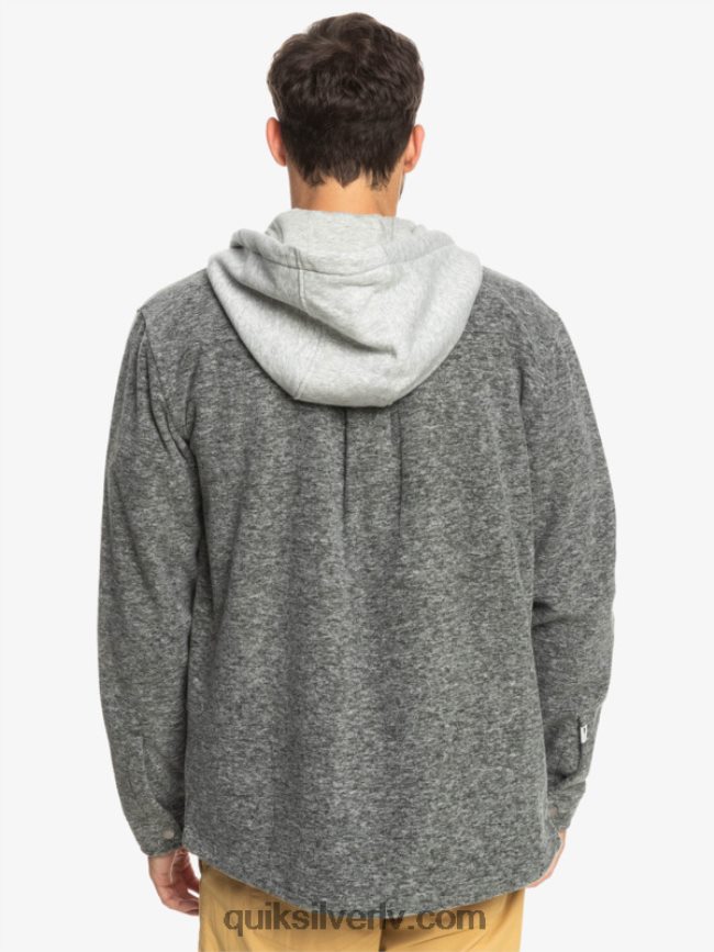 vīriešiem Quiksilver super uzbriest vilnas jaka ar kapuci ar rāvējslēdzēju tumši pelēki virši 88064R1472