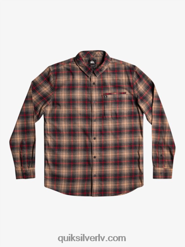 vīriešiem Quiksilver Cramond stretch krekls ar garām piedurknēm rubīna vīna kramonds 88064R1049