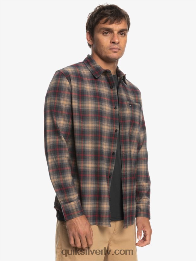 vīriešiem Quiksilver Cramond stretch krekls ar garām piedurknēm rubīna vīna kramonds 88064R1049