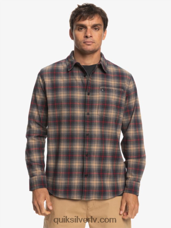 vīriešiem Quiksilver Cramond stretch krekls ar garām piedurknēm rubīna vīna kramonds 88064R1049