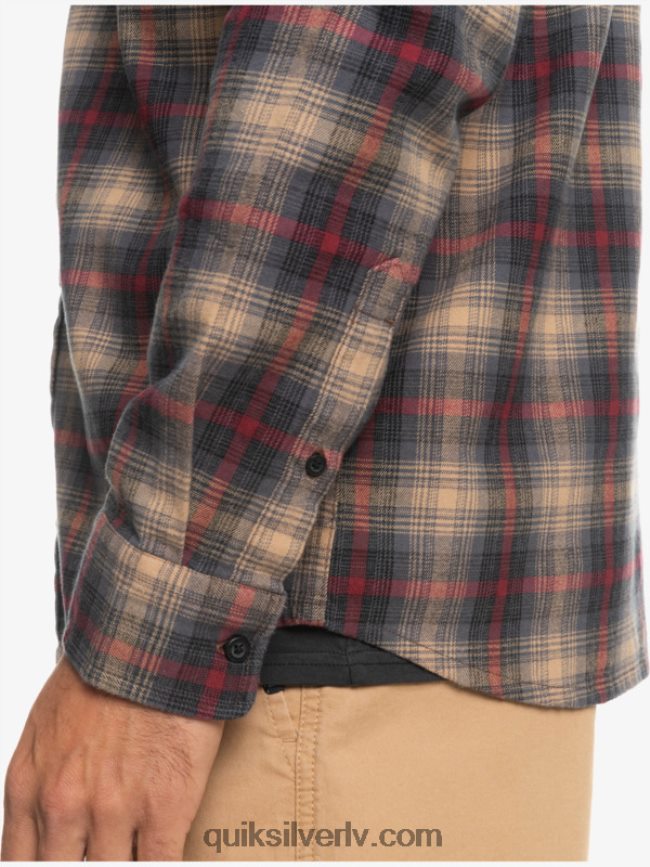 vīriešiem Quiksilver Cramond stretch krekls ar garām piedurknēm rubīna vīna kramonds 88064R1049