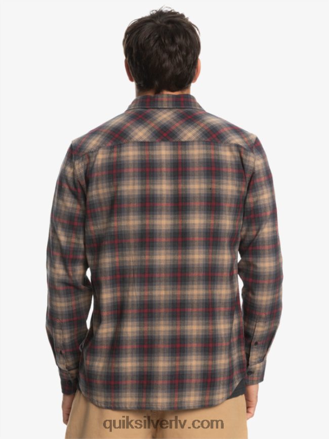 vīriešiem Quiksilver Cramond stretch krekls ar garām piedurknēm rubīna vīna kramonds 88064R1049