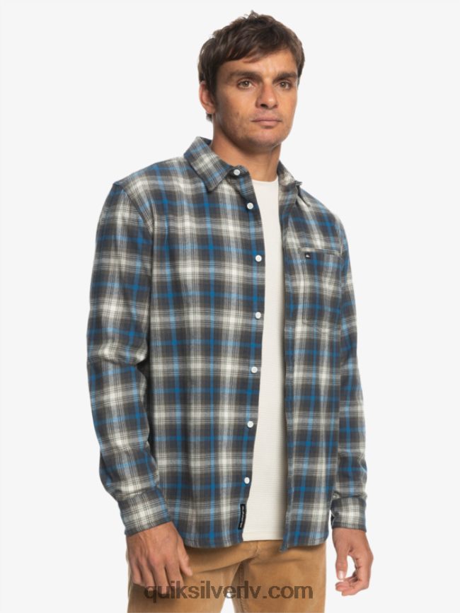vīriešiem Quiksilver Cramond stretch krekls ar garām piedurknēm vīnogu lapu kramonds 88064R1048