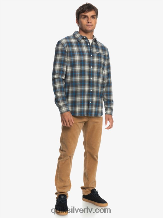 vīriešiem Quiksilver Cramond stretch krekls ar garām piedurknēm vīnogu lapu kramonds 88064R1048