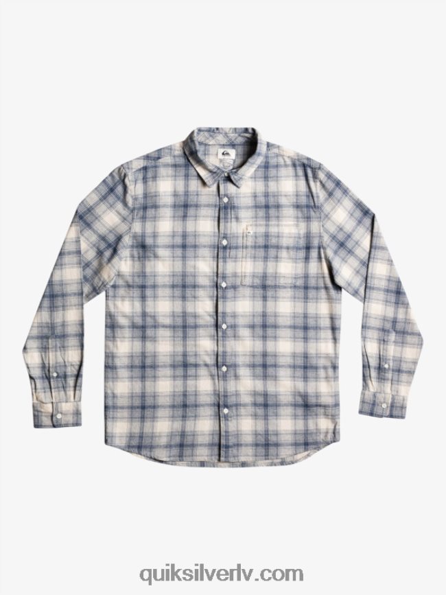 vīriešiem Quiksilver Ganaway elastīgs flaneļa krekls ar garām piedurknēm bērzu ganaway 88064R1768