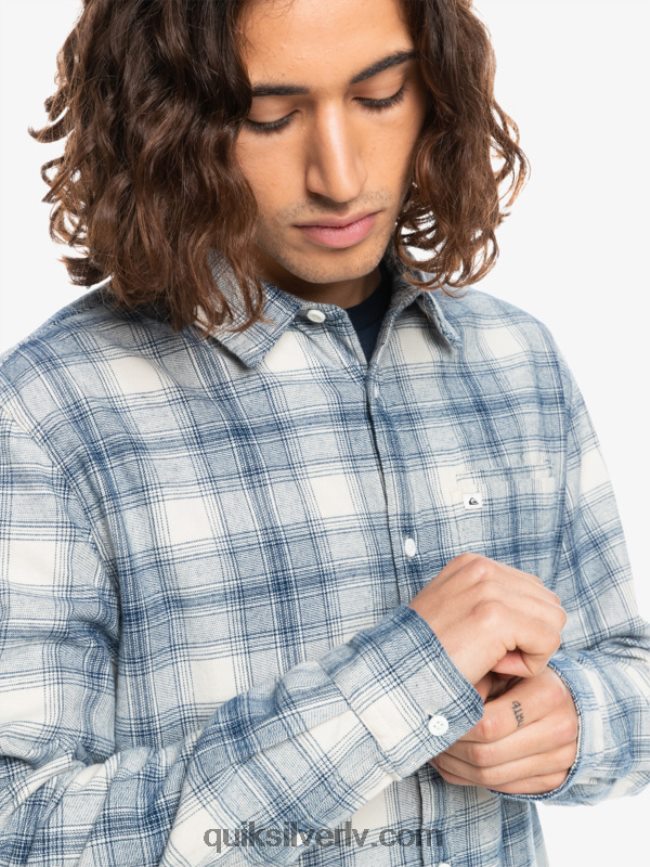 vīriešiem Quiksilver Ganaway elastīgs flaneļa krekls ar garām piedurknēm bērzu ganaway 88064R1768