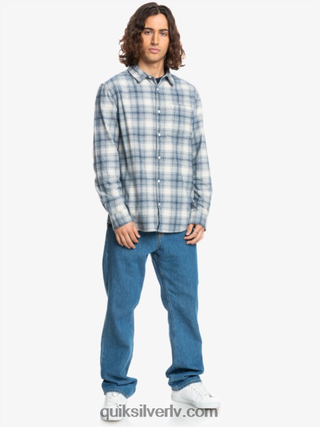 vīriešiem Quiksilver Ganaway elastīgs flaneļa krekls ar garām piedurknēm bērzu ganaway 88064R1768