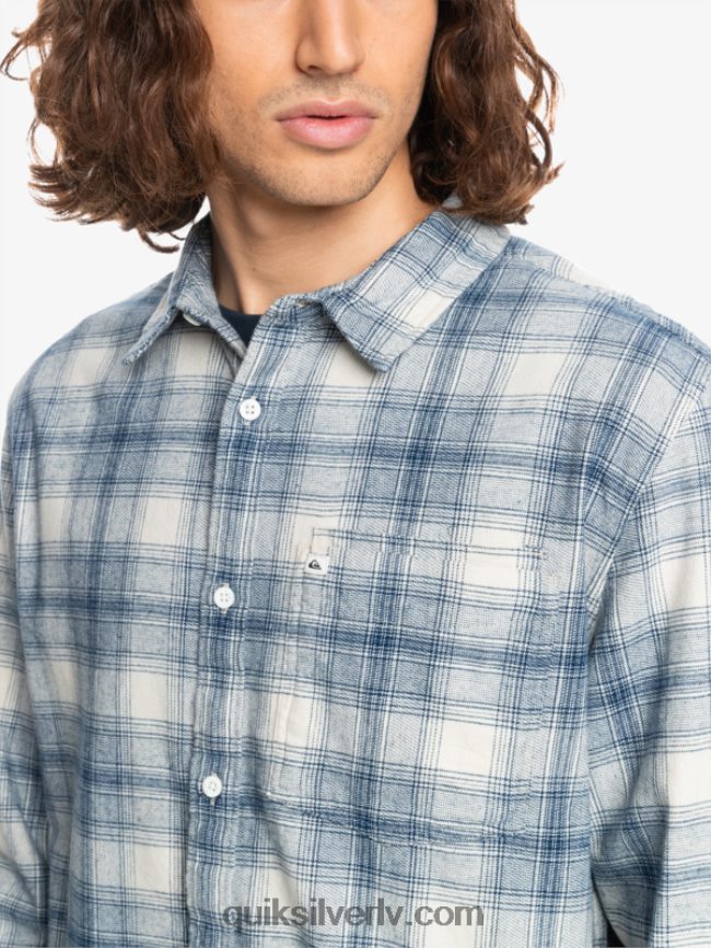 vīriešiem Quiksilver Ganaway elastīgs flaneļa krekls ar garām piedurknēm bērzu ganaway 88064R1768