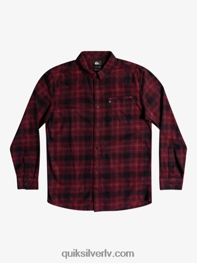 vīriešiem Quiksilver Ganaway elastīgs flaneļa krekls ar garām piedurknēm melnais ganaway 88064R1769