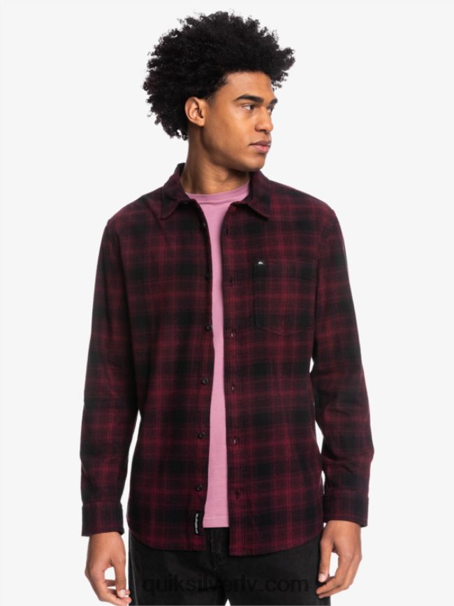vīriešiem Quiksilver Ganaway elastīgs flaneļa krekls ar garām piedurknēm melnais ganaway 88064R1769