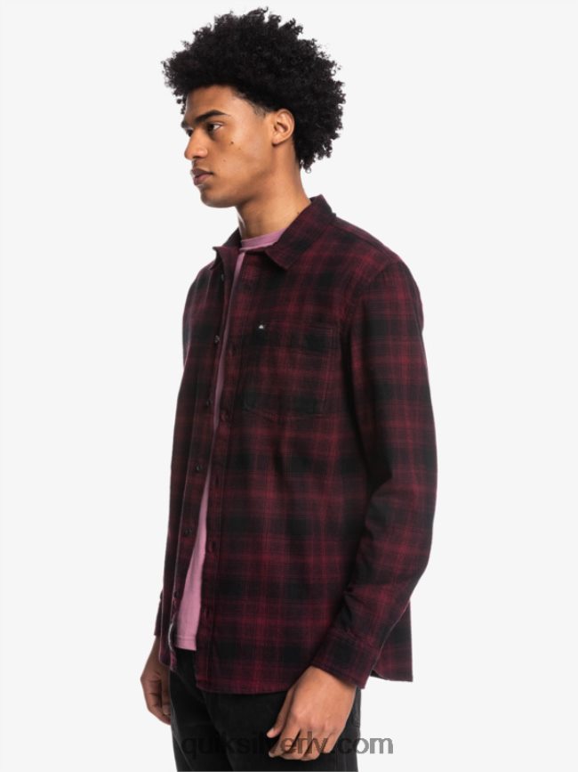 vīriešiem Quiksilver Ganaway elastīgs flaneļa krekls ar garām piedurknēm melnais ganaway 88064R1769