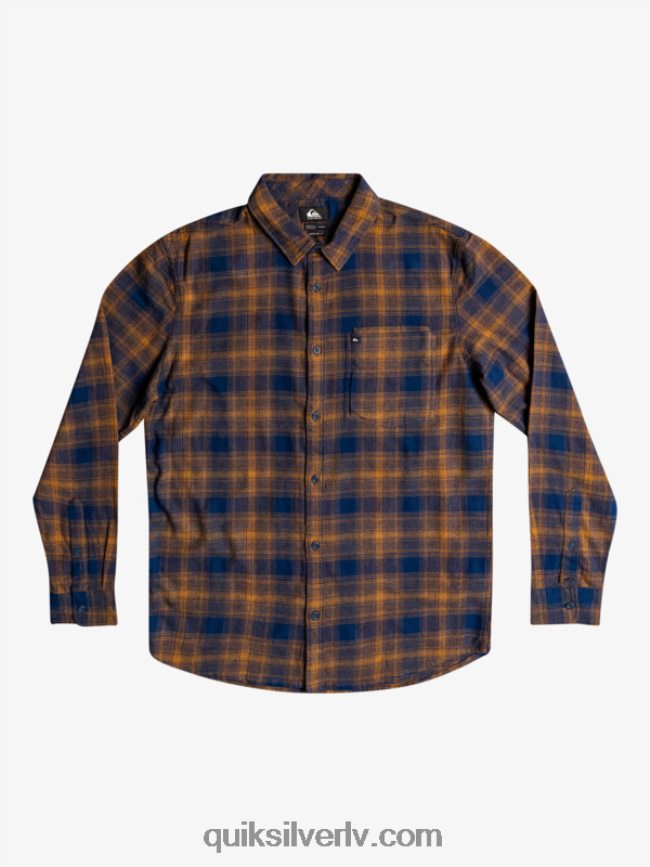 vīriešiem Quiksilver Ganaway elastīgs flaneļa krekls ar garām piedurknēm zīmotnes zilā ganaway 88064R1767