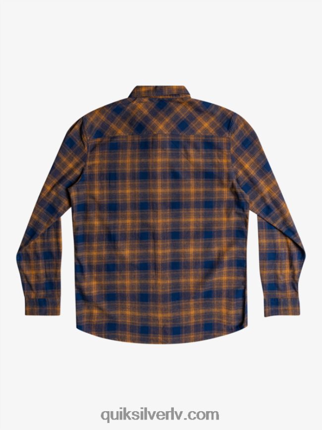 vīriešiem Quiksilver Ganaway elastīgs flaneļa krekls ar garām piedurknēm zīmotnes zilā ganaway 88064R1767