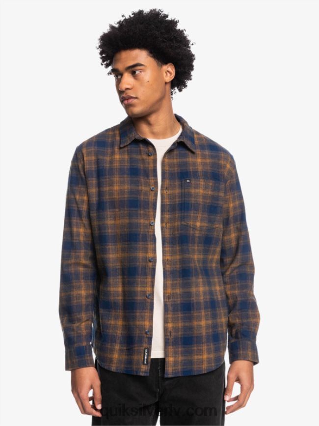 vīriešiem Quiksilver Ganaway elastīgs flaneļa krekls ar garām piedurknēm zīmotnes zilā ganaway 88064R1767