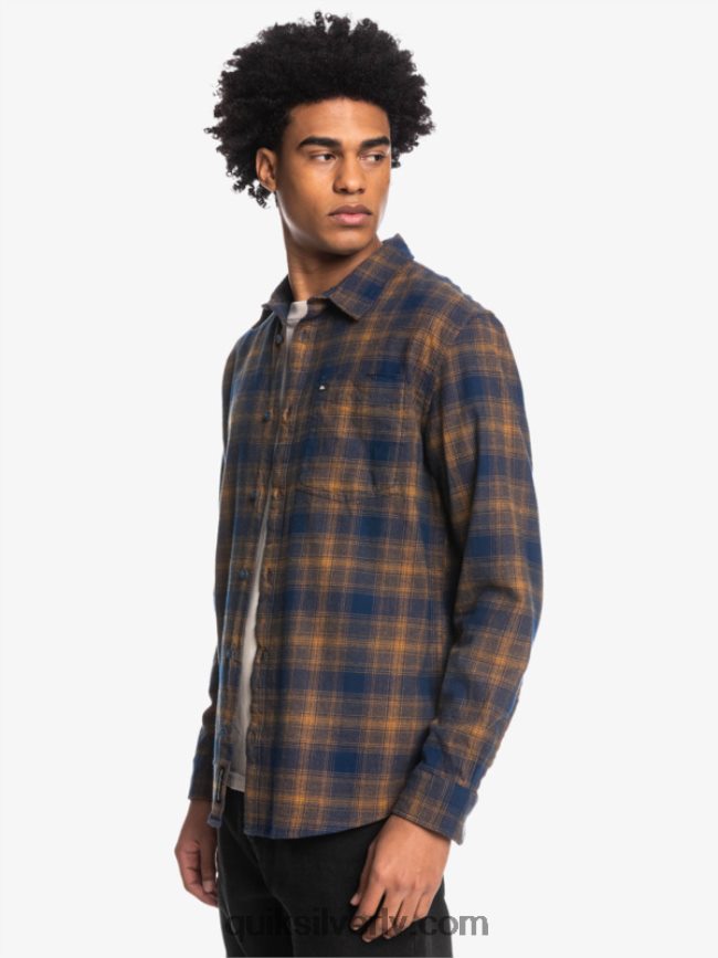 vīriešiem Quiksilver Ganaway elastīgs flaneļa krekls ar garām piedurknēm zīmotnes zilā ganaway 88064R1767