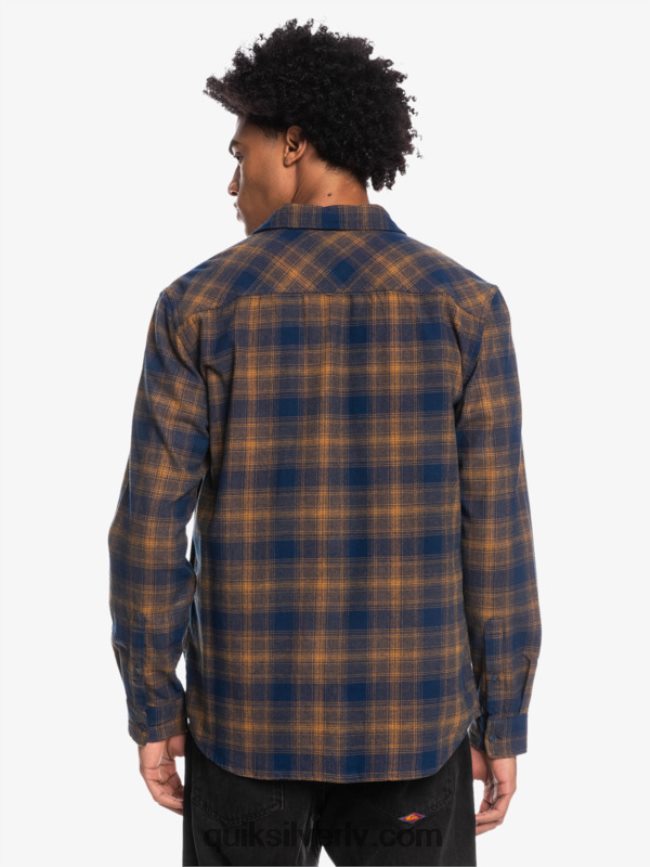 vīriešiem Quiksilver Ganaway elastīgs flaneļa krekls ar garām piedurknēm zīmotnes zilā ganaway 88064R1767