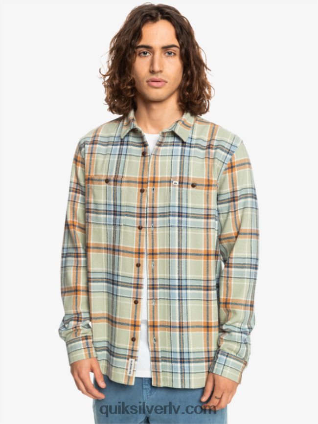 vīriešiem Quiksilver Intrepide explorer flaneļa krekls ar garām piedurknēm tuksneša salvija bezbailīgs 88064R1772