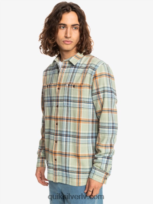 vīriešiem Quiksilver Intrepide explorer flaneļa krekls ar garām piedurknēm tuksneša salvija bezbailīgs 88064R1772