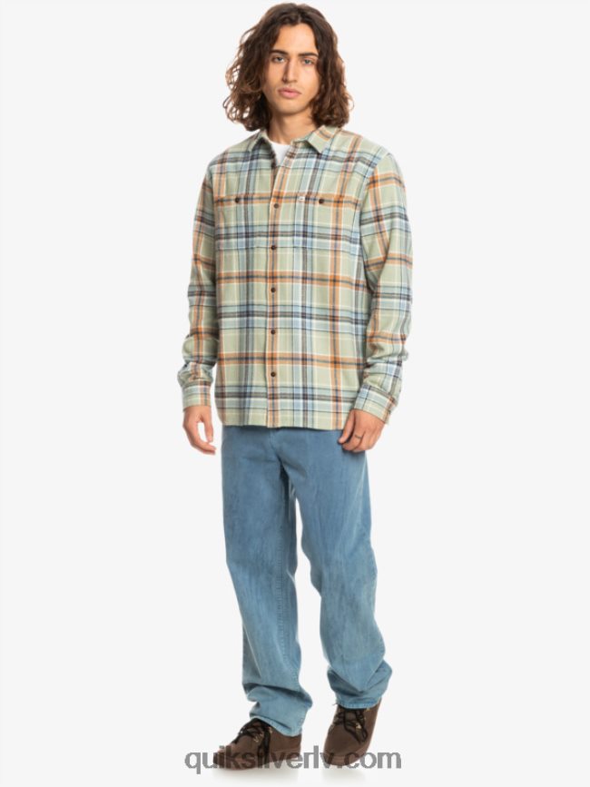 vīriešiem Quiksilver Intrepide explorer flaneļa krekls ar garām piedurknēm tuksneša salvija bezbailīgs 88064R1772