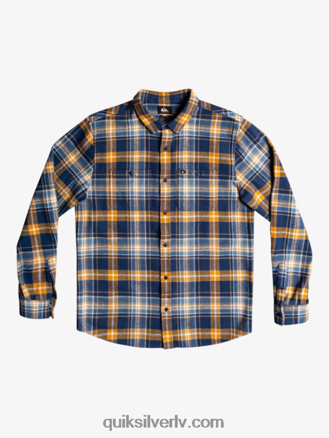vīriešiem Quiksilver Intrepide explorer flaneļa krekls ar garām piedurknēm zīmotnes zils bezbailīgs 88064R1770