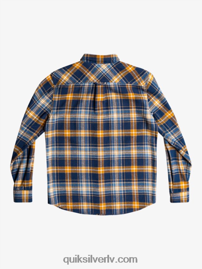 vīriešiem Quiksilver Intrepide explorer flaneļa krekls ar garām piedurknēm zīmotnes zils bezbailīgs 88064R1770