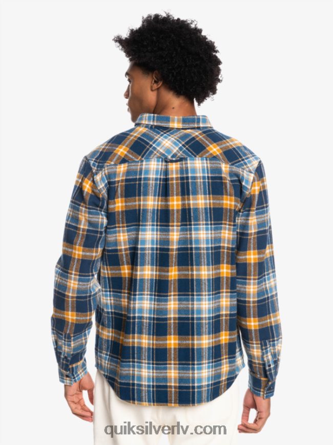 vīriešiem Quiksilver Intrepide explorer flaneļa krekls ar garām piedurknēm zīmotnes zils bezbailīgs 88064R1770