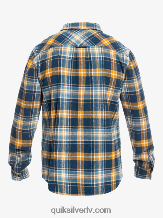 vīriešiem Quiksilver Intrepide explorer flaneļa krekls ar garām piedurknēm zīmotnes zils bezbailīgs 88064R1770