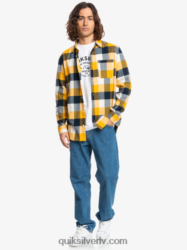 vīriešiem Quiksilver Motherfly flaneļa krekls ar garām piedurknēm bērzu mātere 223 88064R1575