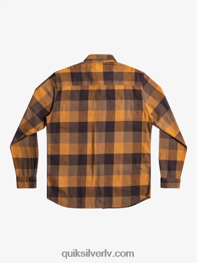 vīriešiem Quiksilver Motherfly flaneļa krekls ar garām piedurknēm brūnā cukura mātere 88064R1574
