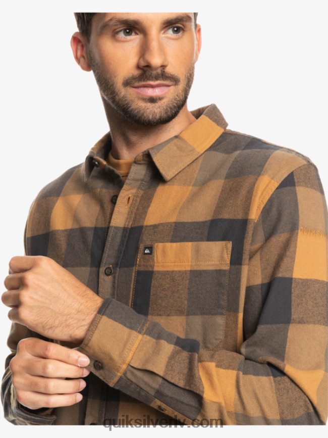 vīriešiem Quiksilver Motherfly flaneļa krekls ar garām piedurknēm brūnā cukura mātere 88064R1574
