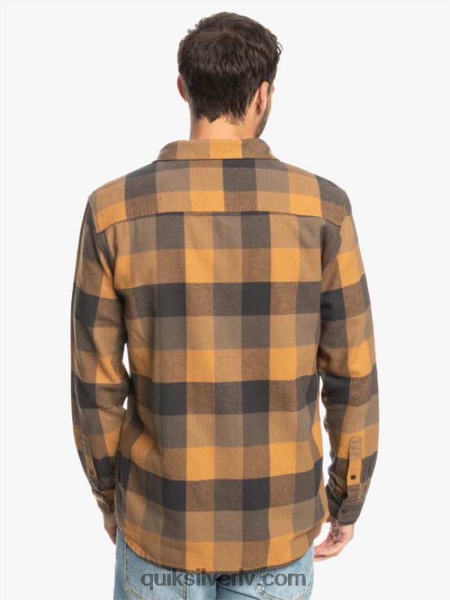 vīriešiem Quiksilver Motherfly flaneļa krekls ar garām piedurknēm brūnā cukura mātere 88064R1574
