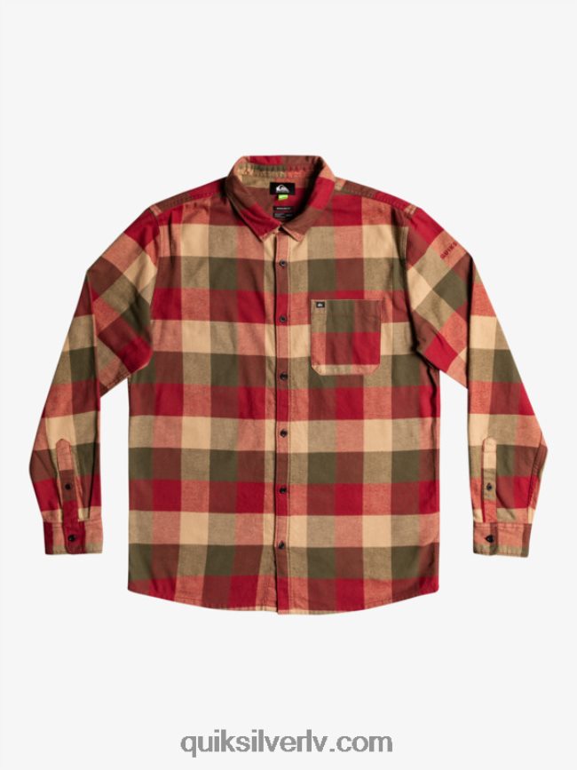vīriešiem Quiksilver Motherfly flaneļa krekls ar garām piedurknēm rubīna vīna mātesmuša 88064R1571