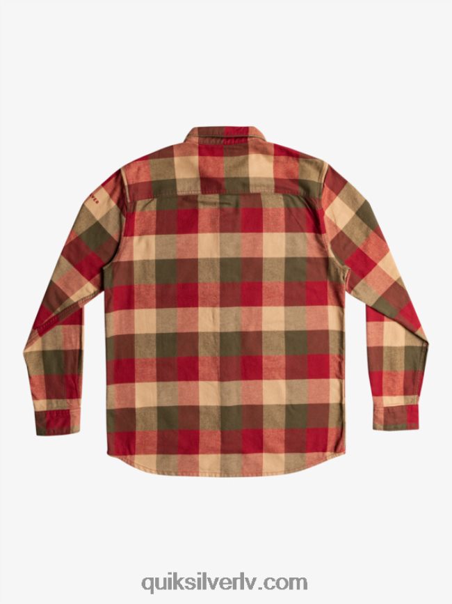 vīriešiem Quiksilver Motherfly flaneļa krekls ar garām piedurknēm rubīna vīna mātesmuša 88064R1571