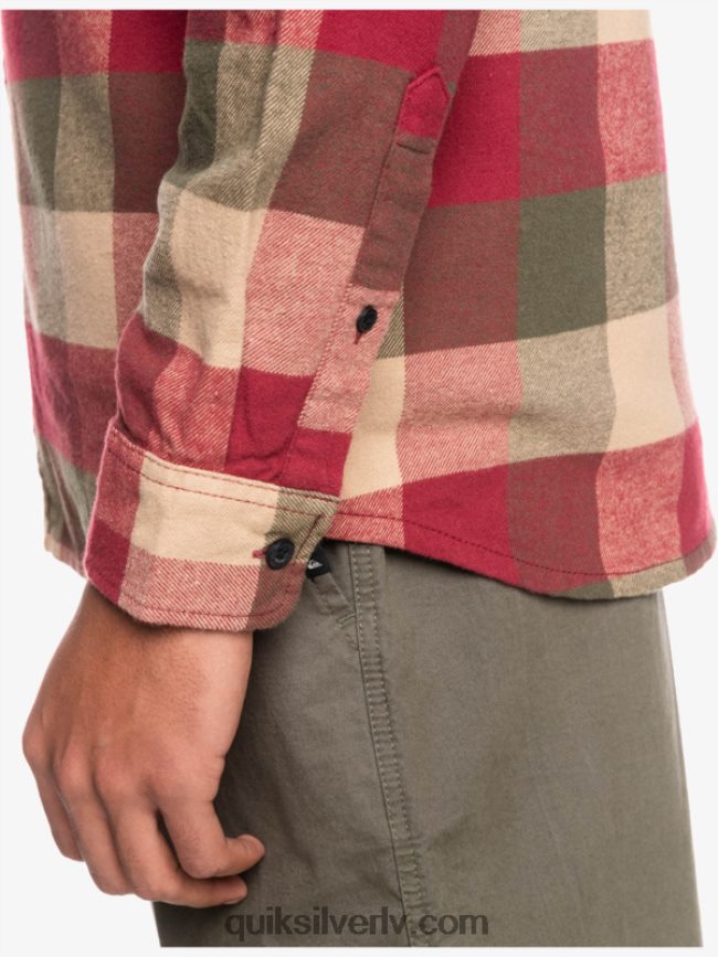 vīriešiem Quiksilver Motherfly flaneļa krekls ar garām piedurknēm rubīna vīna mātesmuša 88064R1571