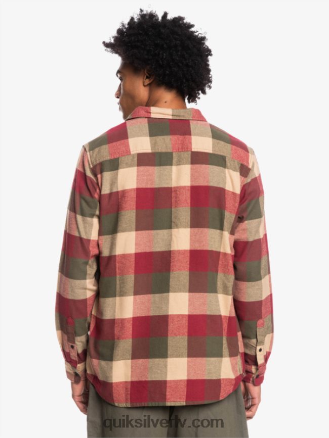 vīriešiem Quiksilver Motherfly flaneļa krekls ar garām piedurknēm rubīna vīna mātesmuša 88064R1571