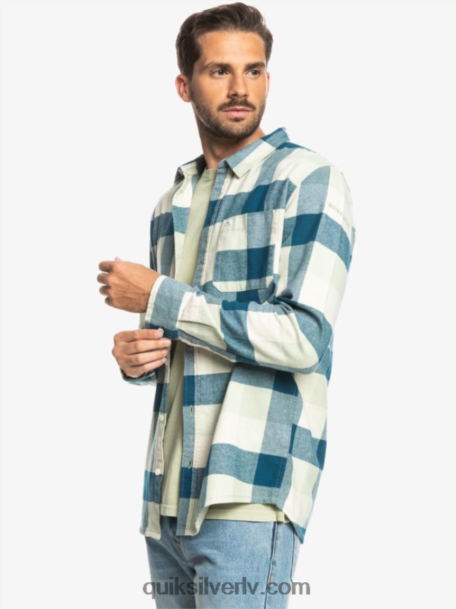 vīriešiem Quiksilver Motherfly flaneļa krekls ar garām piedurknēm tuksneša salvijas mātīte 88064R1573