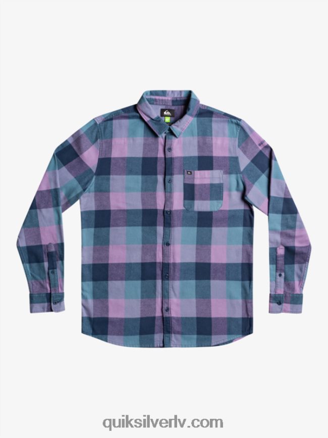 vīriešiem Quiksilver Motherfly flaneļa krekls ar garām piedurknēm zīmotnes zila mātesmuša 88064R1572