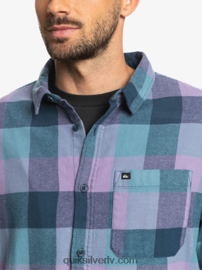 vīriešiem Quiksilver Motherfly flaneļa krekls ar garām piedurknēm zīmotnes zila mātesmuša 88064R1572