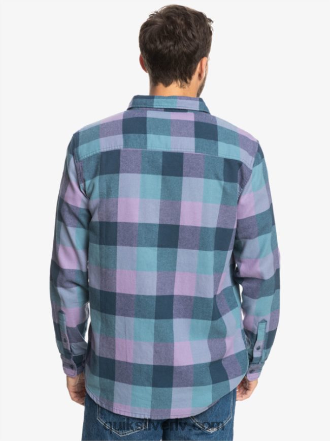 vīriešiem Quiksilver Motherfly flaneļa krekls ar garām piedurknēm zīmotnes zila mātesmuša 88064R1572