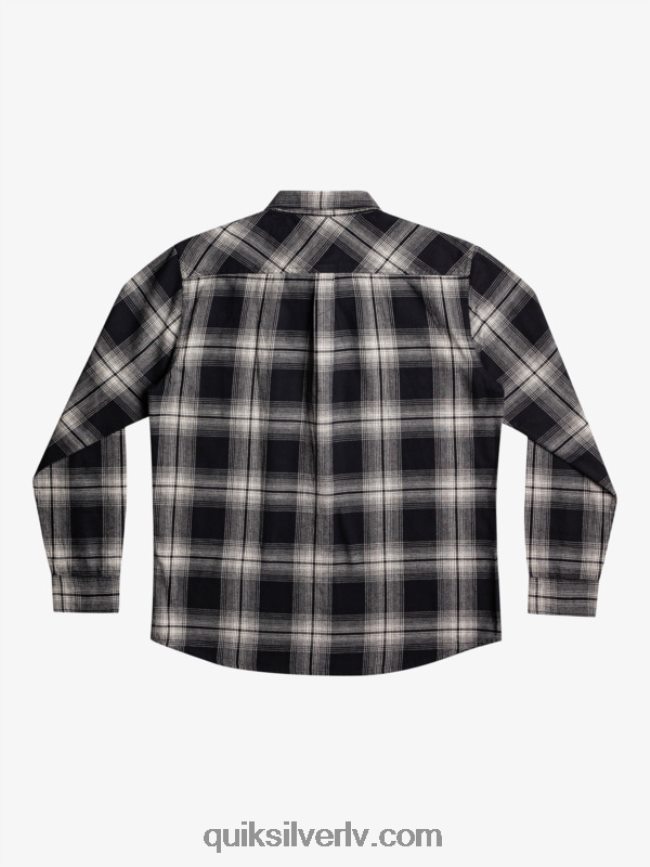 vīriešiem Quiksilver Saturna rūtains krekls ar garām piedurknēm melnais saturns 88064R1692