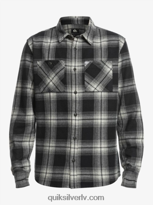 vīriešiem Quiksilver Saturna rūtains krekls ar garām piedurknēm melnais saturns 88064R1692