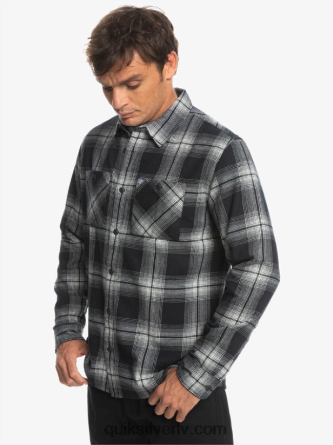 vīriešiem Quiksilver Saturna rūtains krekls ar garām piedurknēm melnais saturns 88064R1692