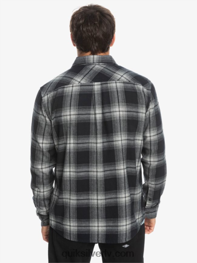 vīriešiem Quiksilver Saturna rūtains krekls ar garām piedurknēm melnais saturns 88064R1692